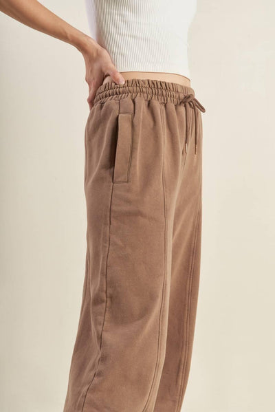 Side detail of Delightful Drape French Terry Jogger Pants