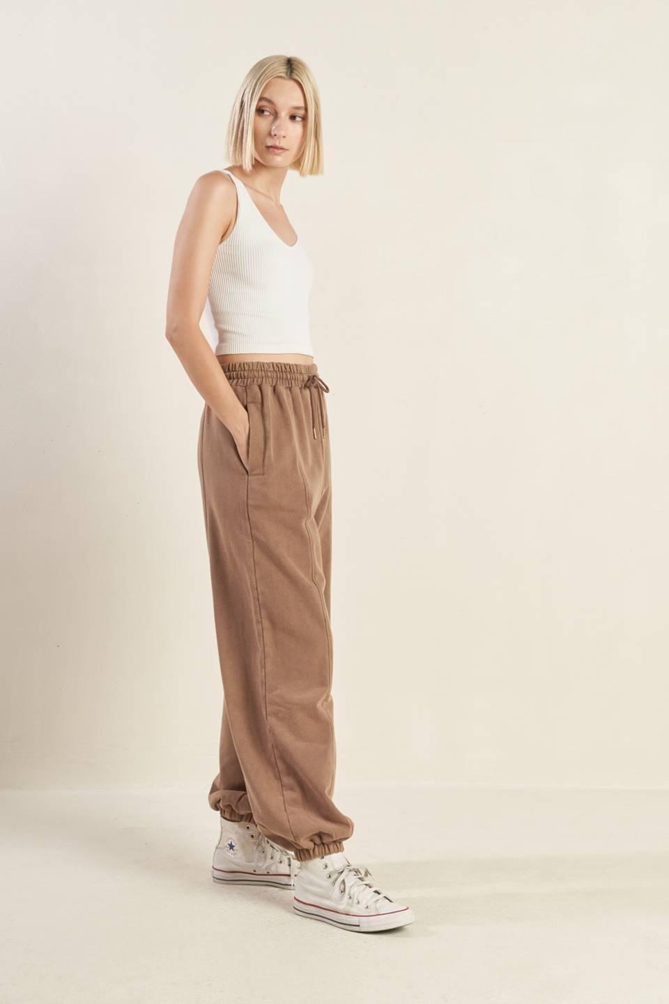 Casual pose in Delightful Drape French Terry Jogger Pants