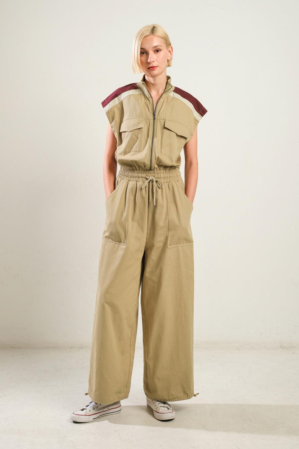 WAVE OF ELEGANCE WOVEN JUMPSUIT