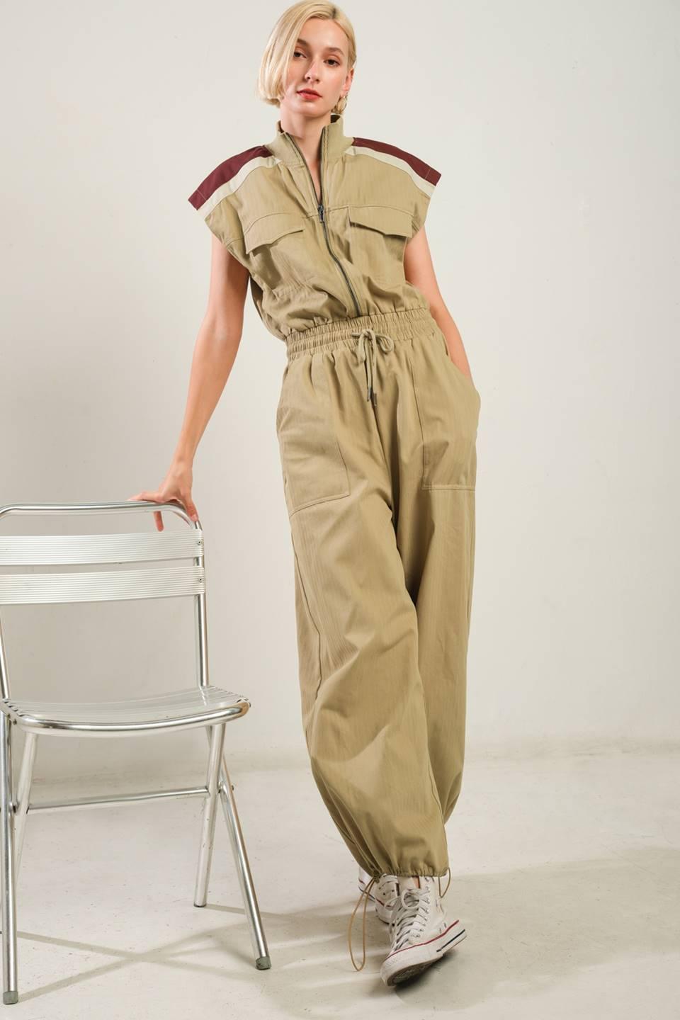 WAVE OF ELEGANCE WOVEN JUMPSUIT