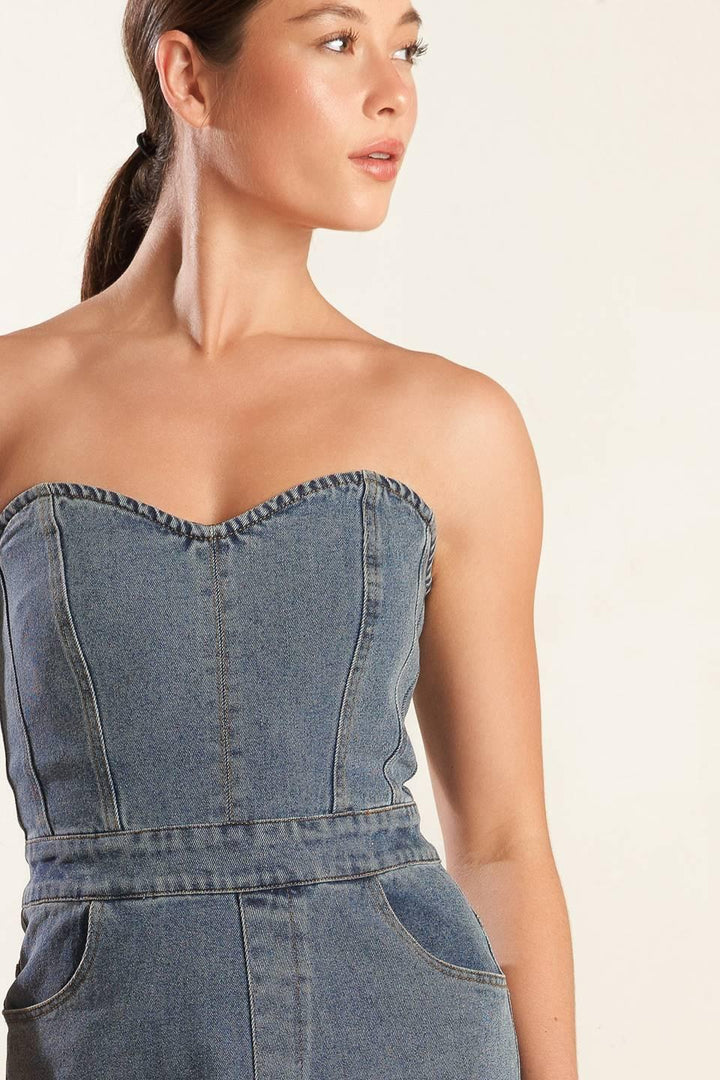LOOK WHAT WE STARTED DENIM JUNPSUIT