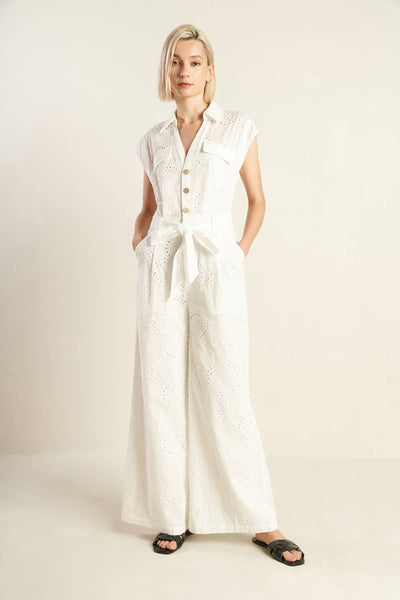 KNOW BETTER WOVEN EYELET JUMPSUIT