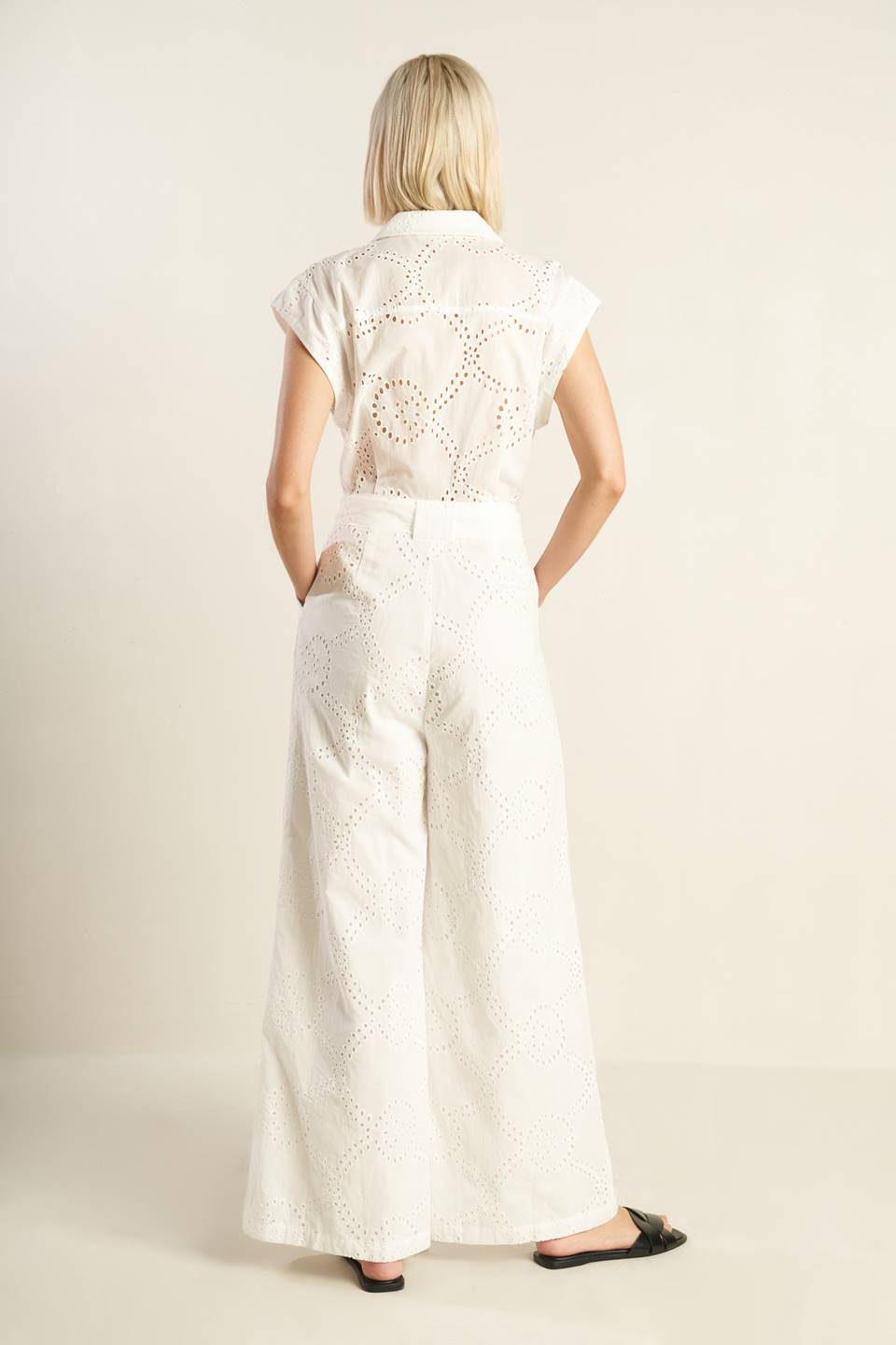 KNOW BETTER WOVEN EYELET JUMPSUIT