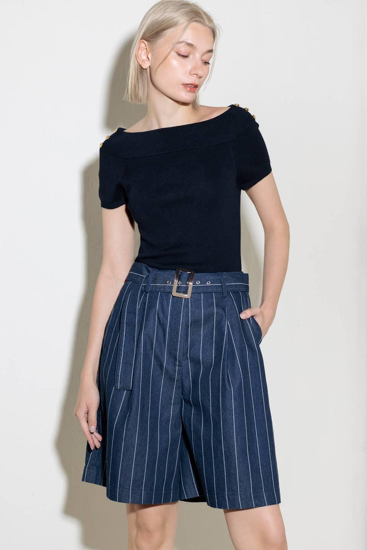 HOLD JOY IN INDIGO WOVEN SHORT