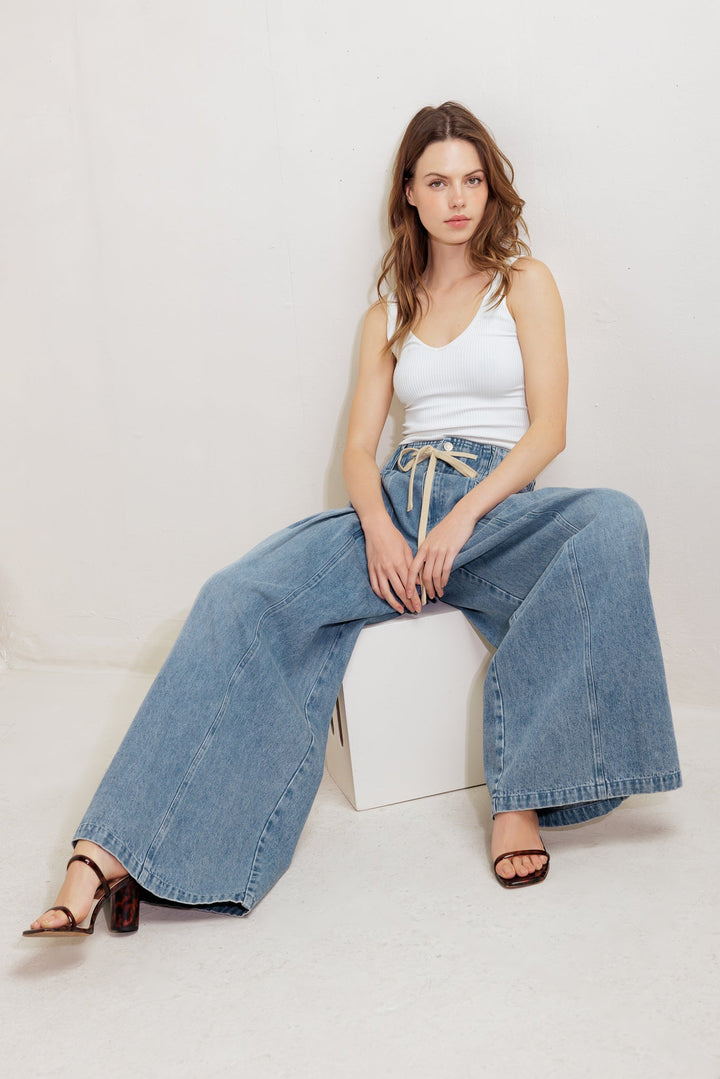 CALM & COLLECTED BLUE DENIM PANTS