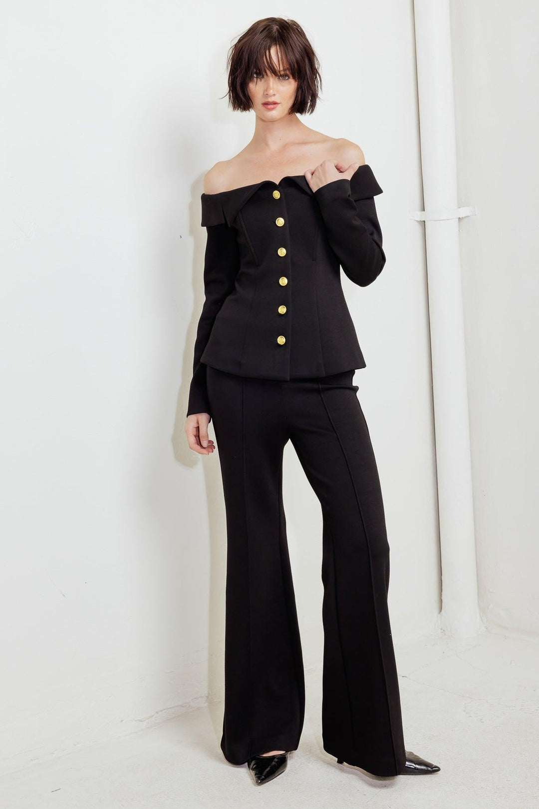 MODERN FLOW BLACK WOVEN PANTS