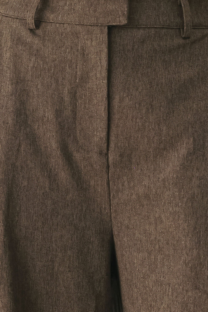 BISTRO BROWN WOVEN WIDE LEG PANT