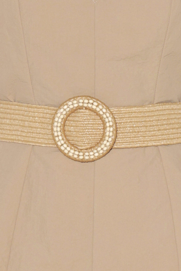 NEUTRAL GODDESS WOVEN JUMPSUIT