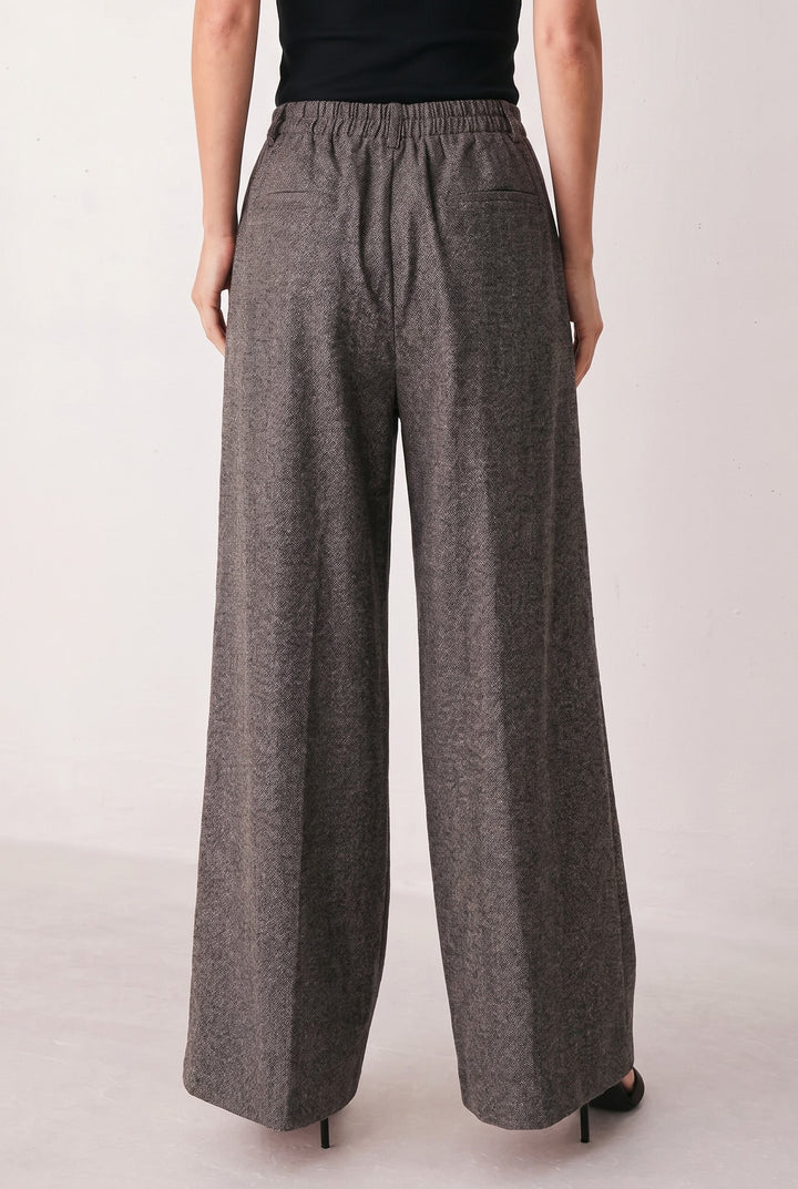 COCOA STRUCTURE BROWN WIDE-LEG PANTS