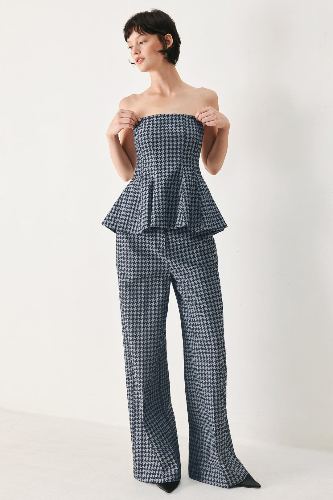 NOIR SOCIETY WOVEN WIDE LEG PANTS