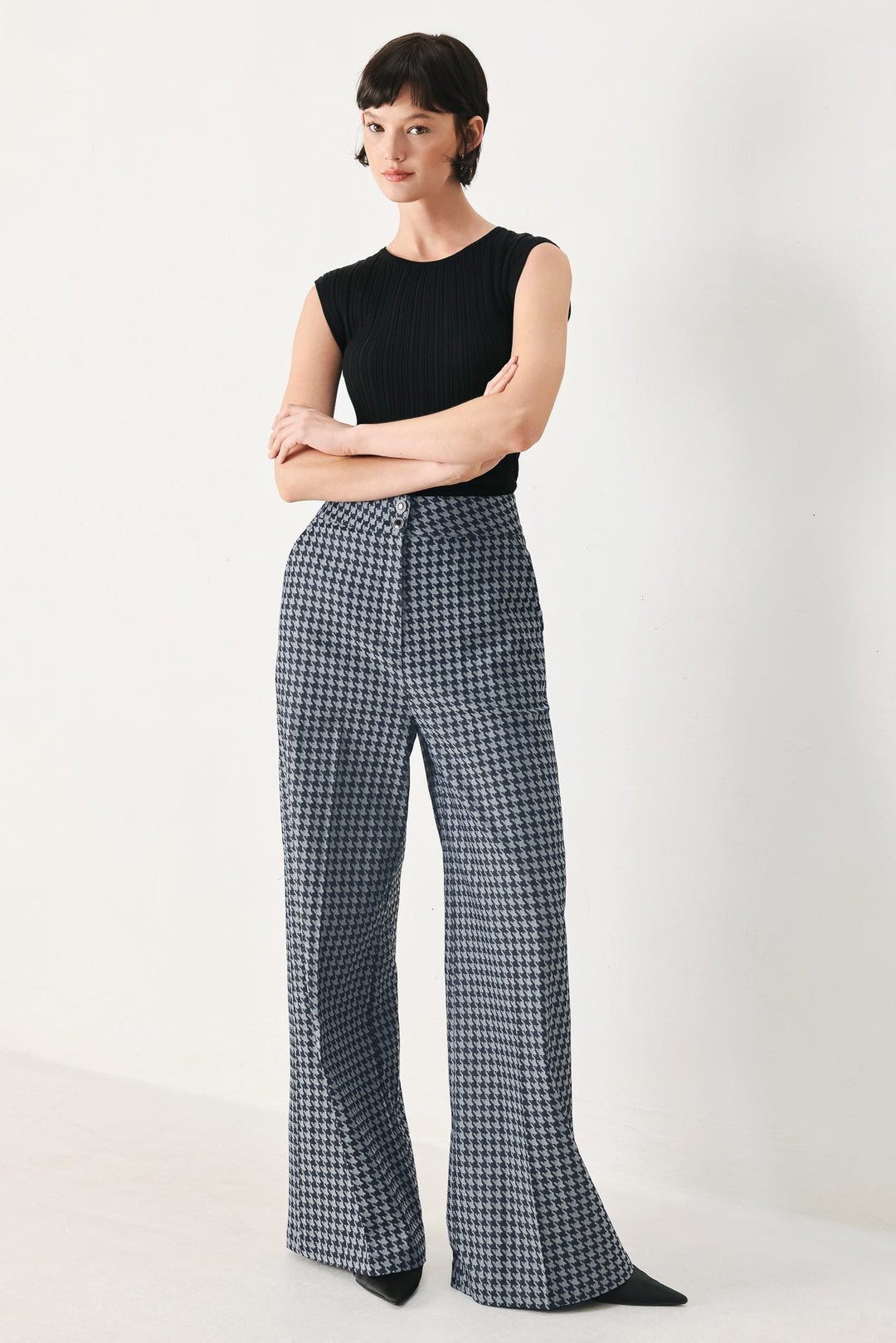 NOIR SOCIETY WOVEN WIDE LEG PANTS