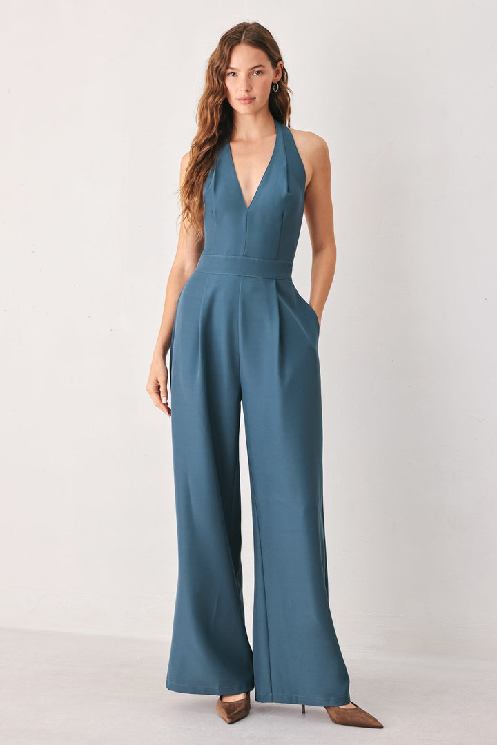 ARCTIC BLUE WOVEN JUMPSUIT