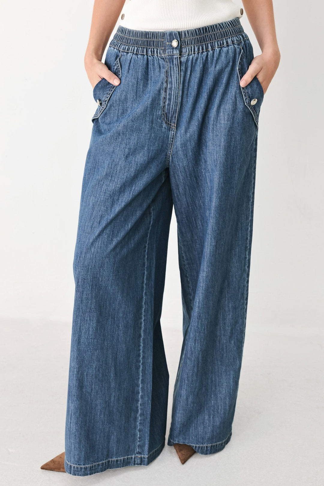 INDIGO COMFORT LINE DENIM PANTS