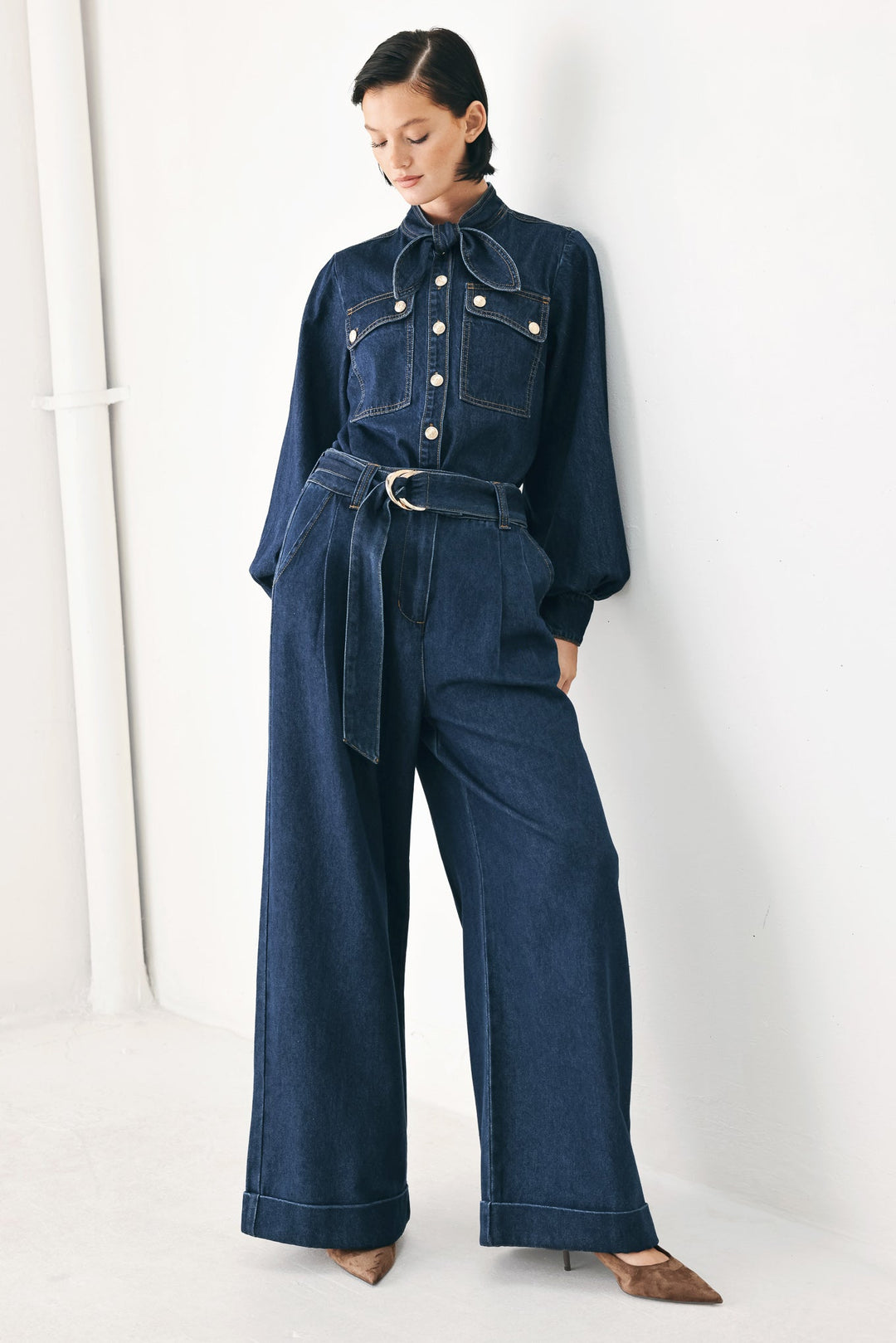 DEEP INDIGO MODERN MUSE DENIM PANTS