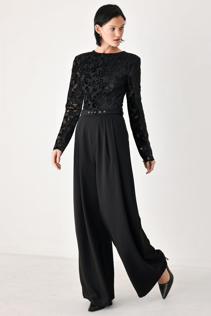 AFTER DARK LACE WIDE LEG JUMPSUIT