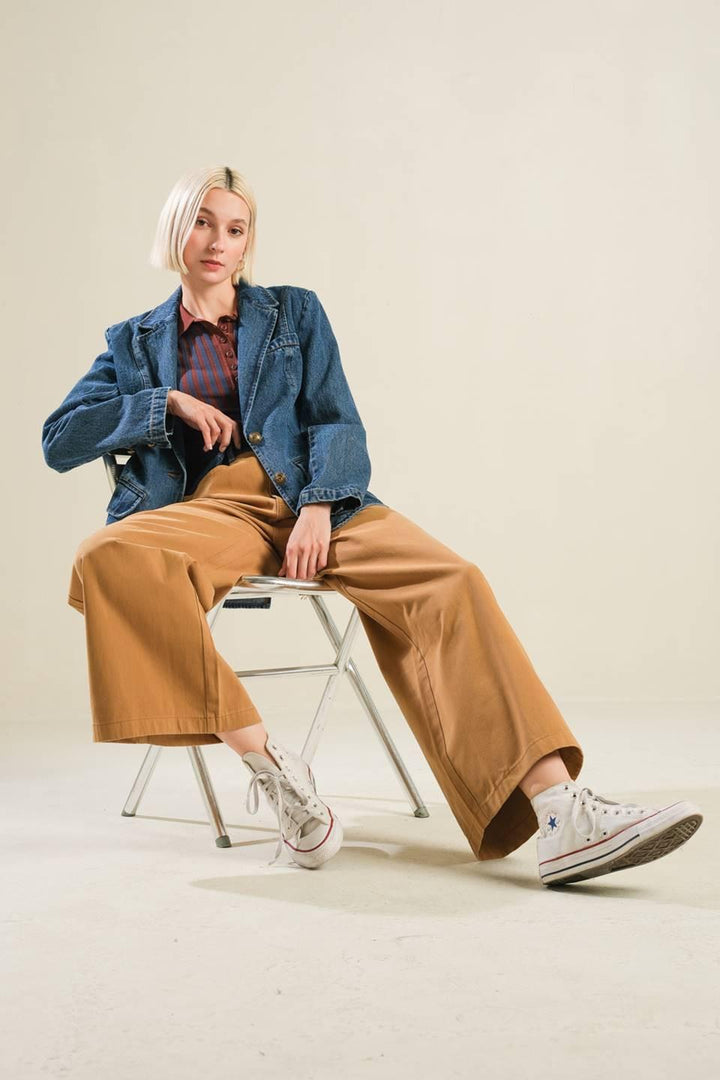BLISSFUL STROLLS SWEATER POLO TOP