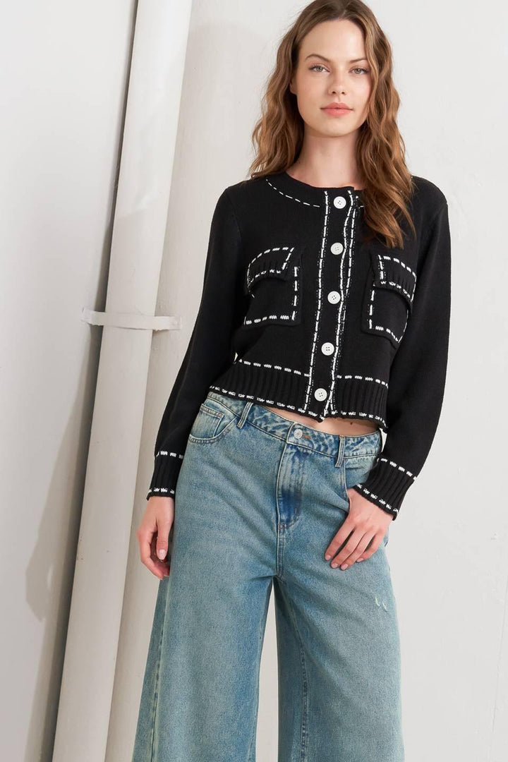 MONO FRAME SWEATER KNIT TOP