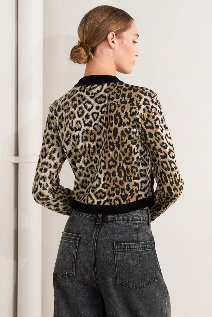 URBAN GODDESS LEOPARD SWEATER CARDIGAN