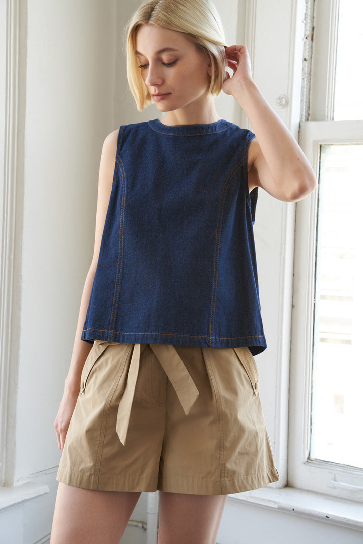 SUNLIT SERENITY DENIM TOP