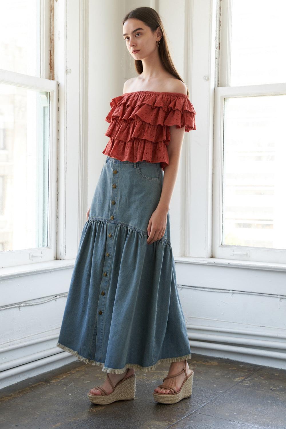 LOVELY EXISTENCE OFF SHOULDER TOP