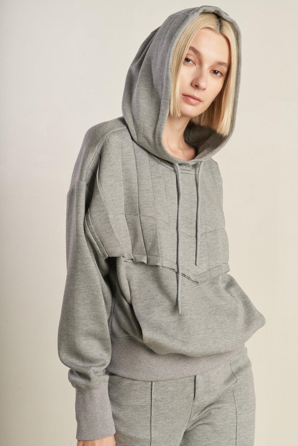 Front view of H.GREY pullover sweatshirt with hood