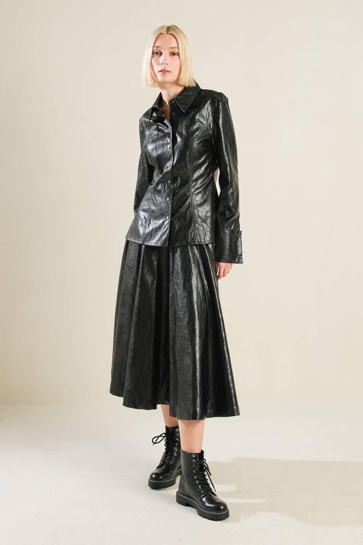 MY HEART TO YOU FAUX LEATHER TOP