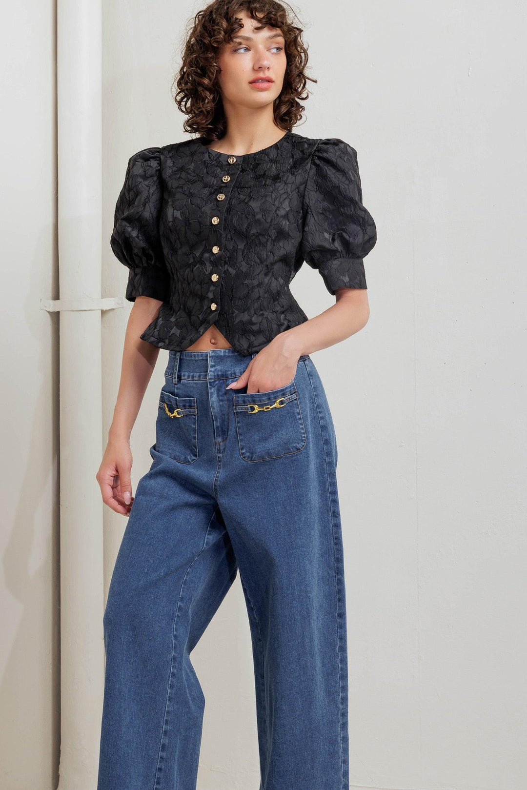 QUIET LUXE ROMANCE WOVEN TOP