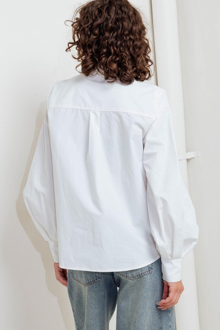 WHITE NOISE SOLID WOVEN TOP