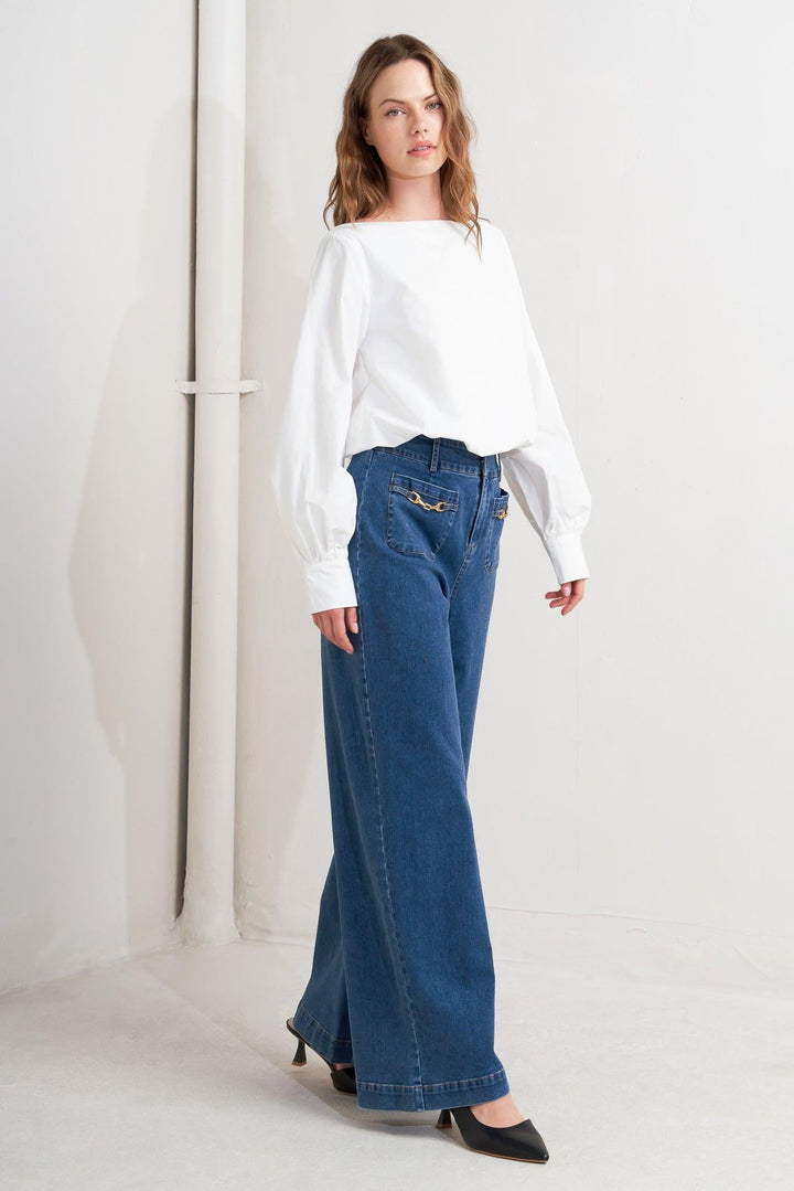 LAUREN TOUCH WOVEN TOP