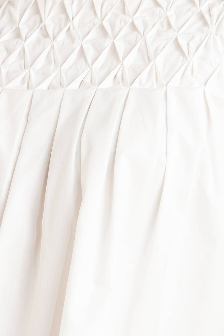 WHITE DREAM PUFF WOVEN TOP