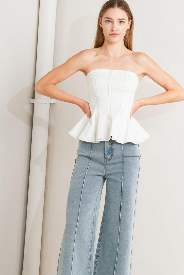 SUBTLE DRAMA WOVEN TOP