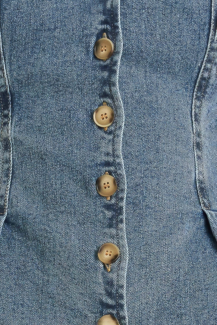 NO SECOND THOUGHT WASHED DENIM TOP
