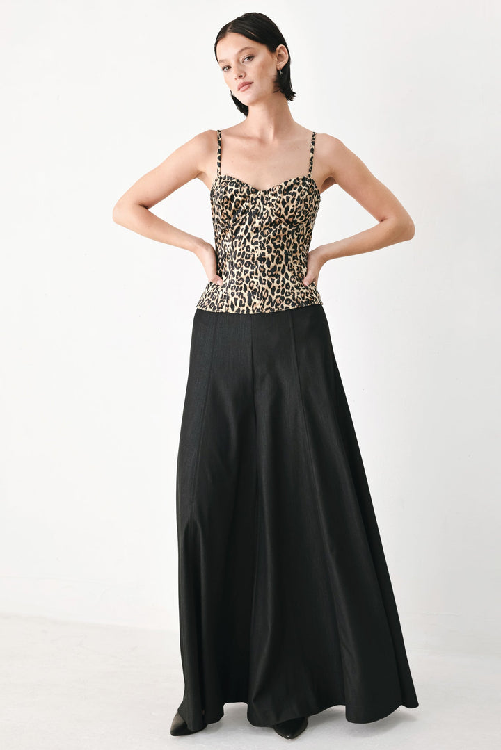 WILD SPOT BUSTIER WOVEN TOP
