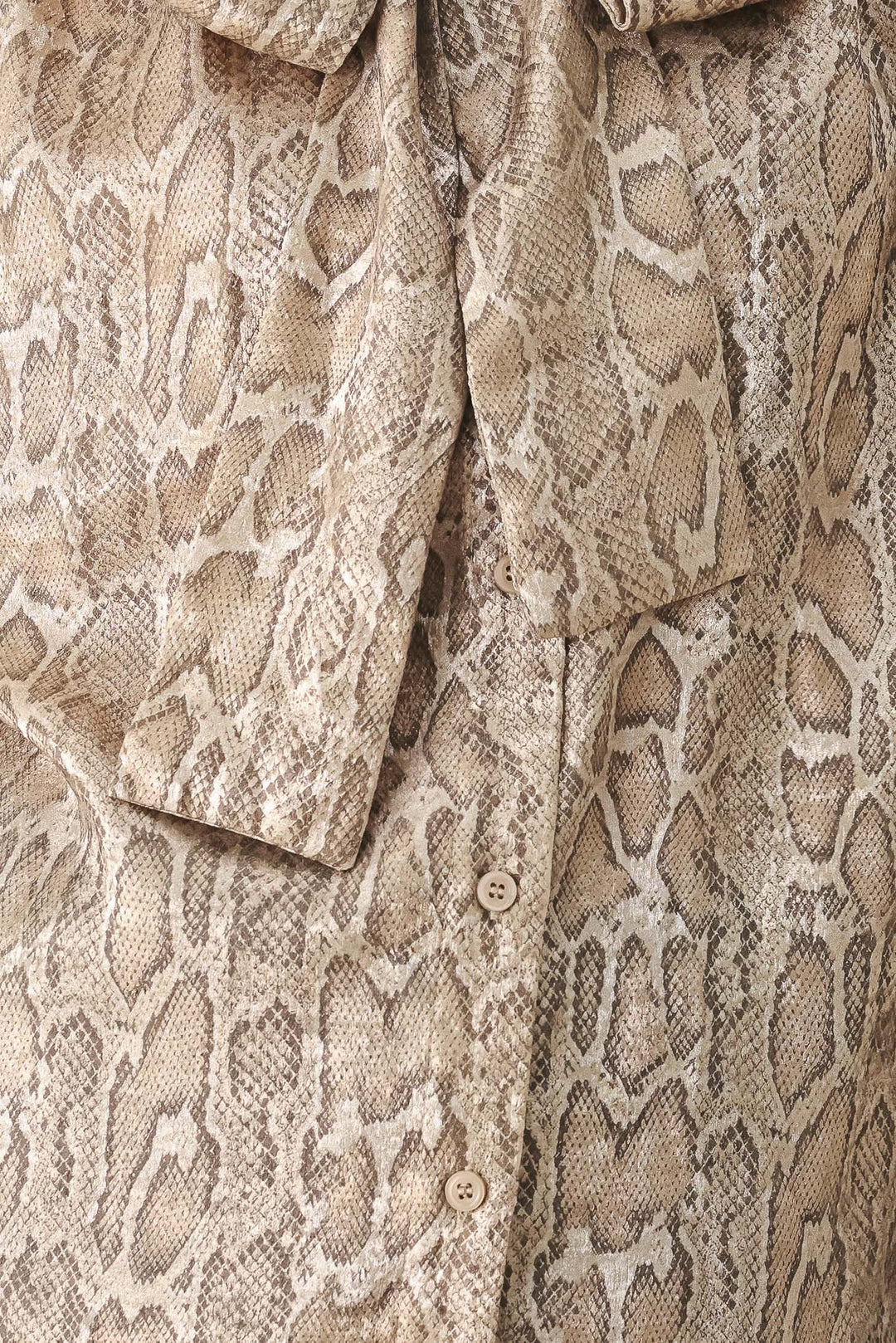 SERPENTINE TAUPE SNAKESKIN WOVEN TOP