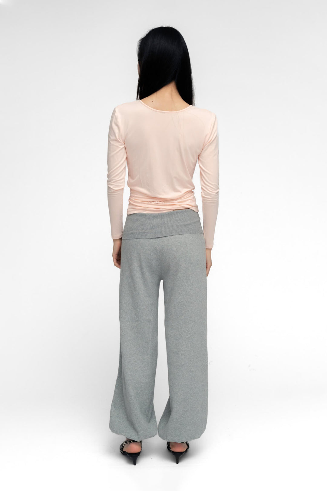 BALLERINA WRAP TOP IN POWDER PINK