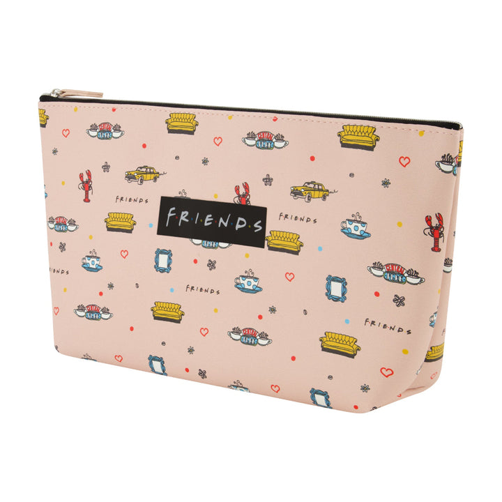 Friends All-Over Print Beige Cosmetic Bag