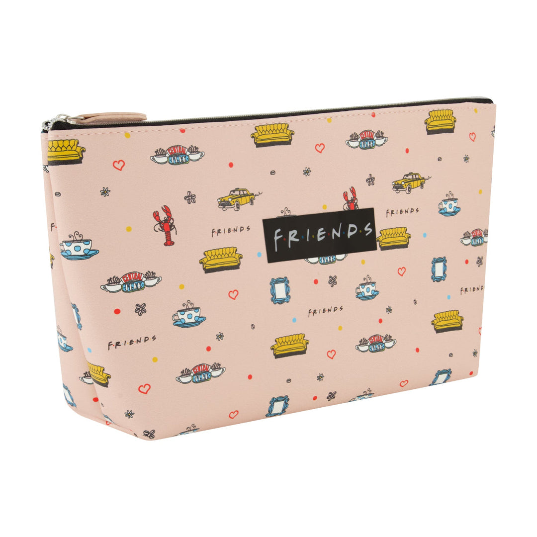 Friends All-Over Print Beige Cosmetic Bag