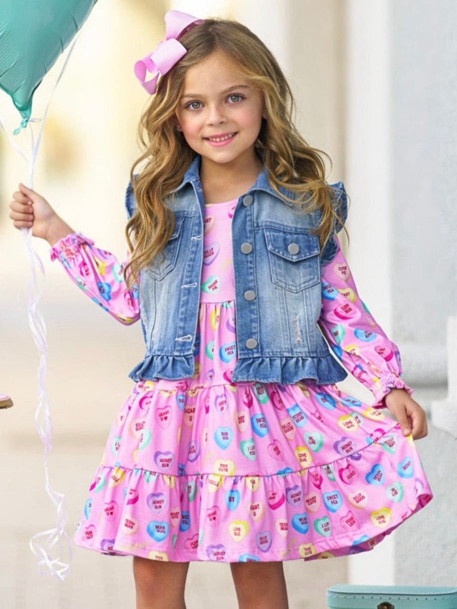 Sweethearts Conversational Hearts Vest and Dress Set