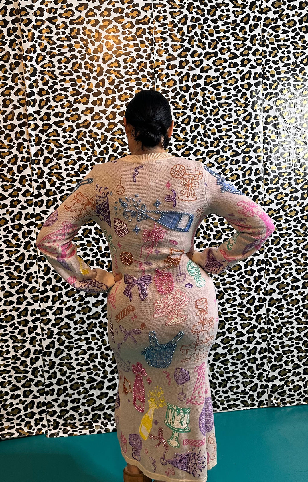 Queen of Sparkles Light Pink Birthday Icon Knit Dress