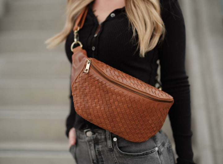 Haleiwa Woven Leather Crossbody Bag