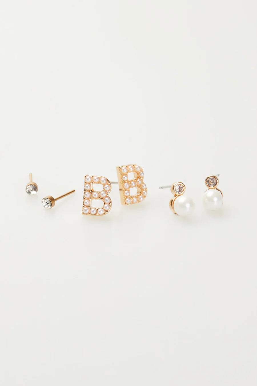 VIOLET & BROOKS: Mini Pearlie Initial Earrings Set