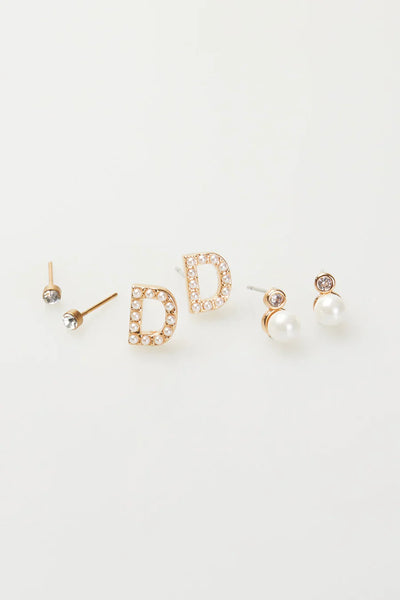 VIOLET & BROOKS: Mini Pearlie Initial Earrings Set