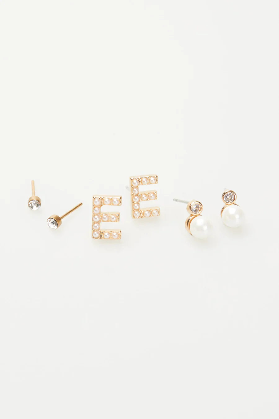 VIOLET & BROOKS: Mini Pearlie Initial Earrings Set