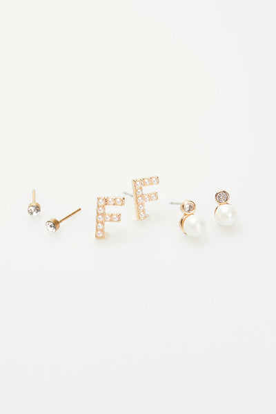 VIOLET & BROOKS: Mini Pearlie Initial Earrings Set