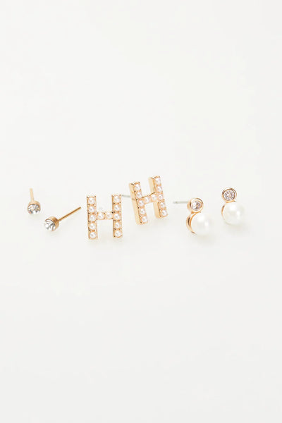 VIOLET & BROOKS: Mini Pearlie Initial Earrings Set