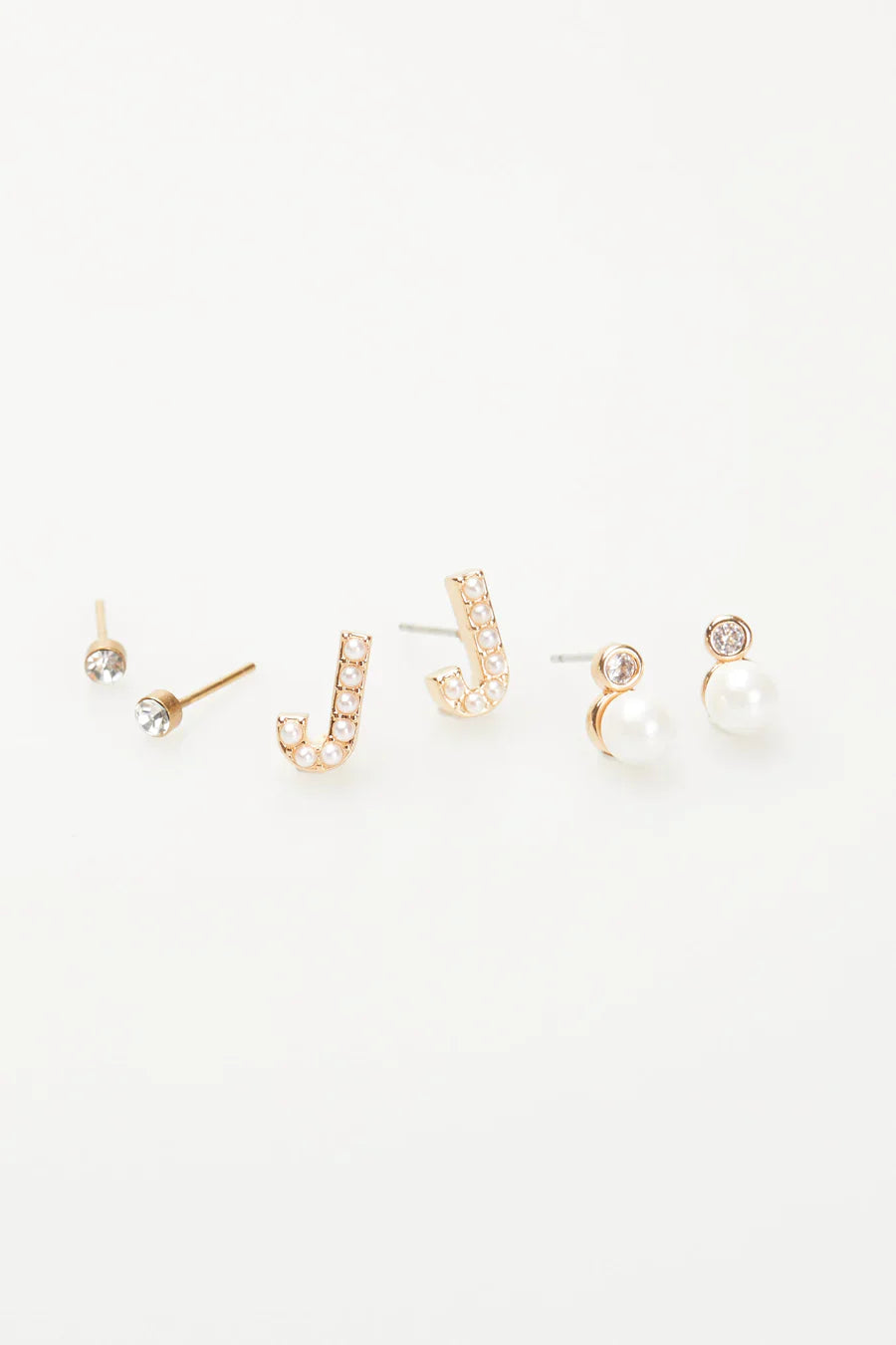 VIOLET & BROOKS: Mini Pearlie Initial Earrings Set