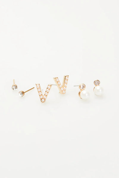 VIOLET & BROOKS: Mini Pearlie Initial Earrings Set