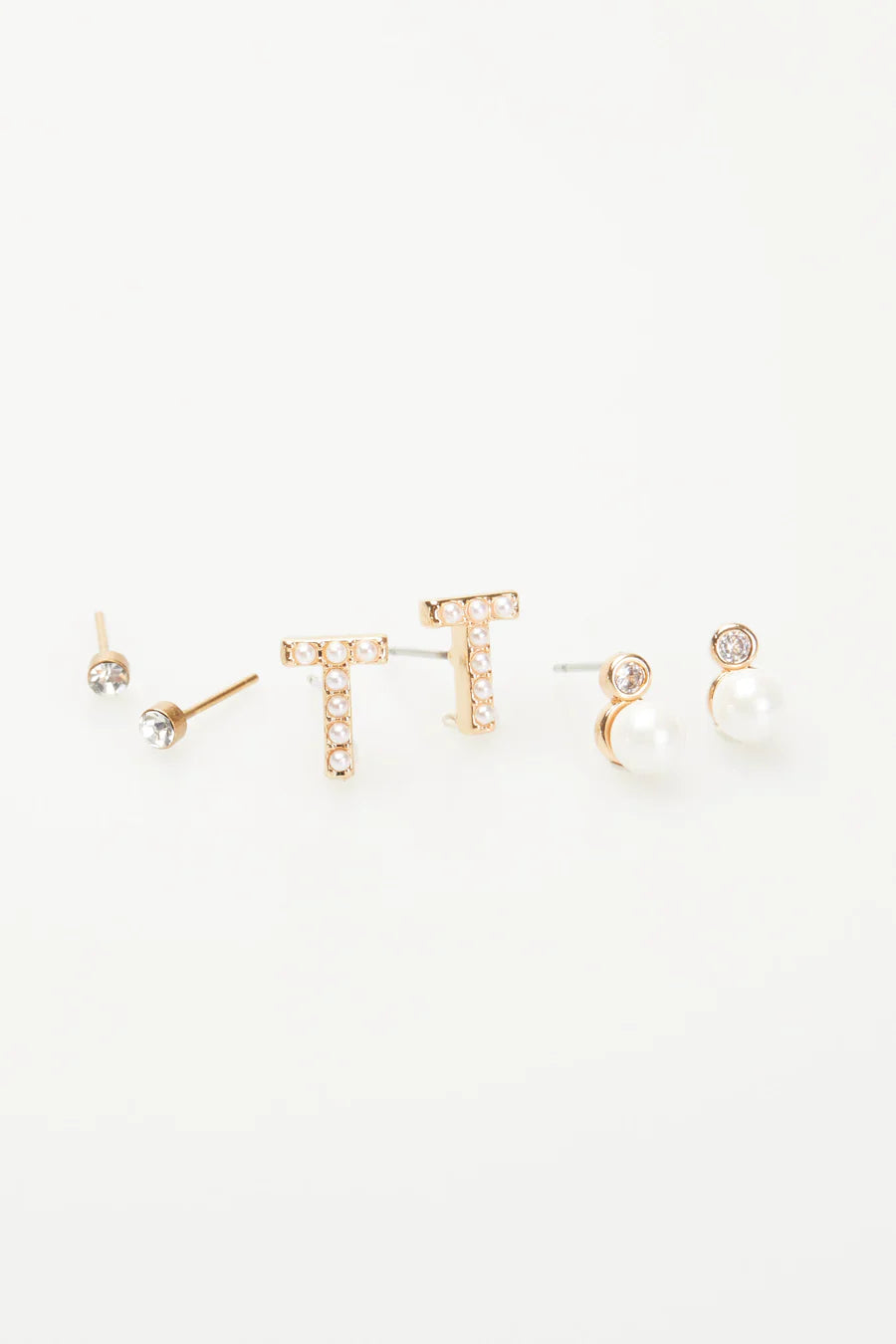 VIOLET & BROOKS: Mini Pearlie Initial Earrings Set