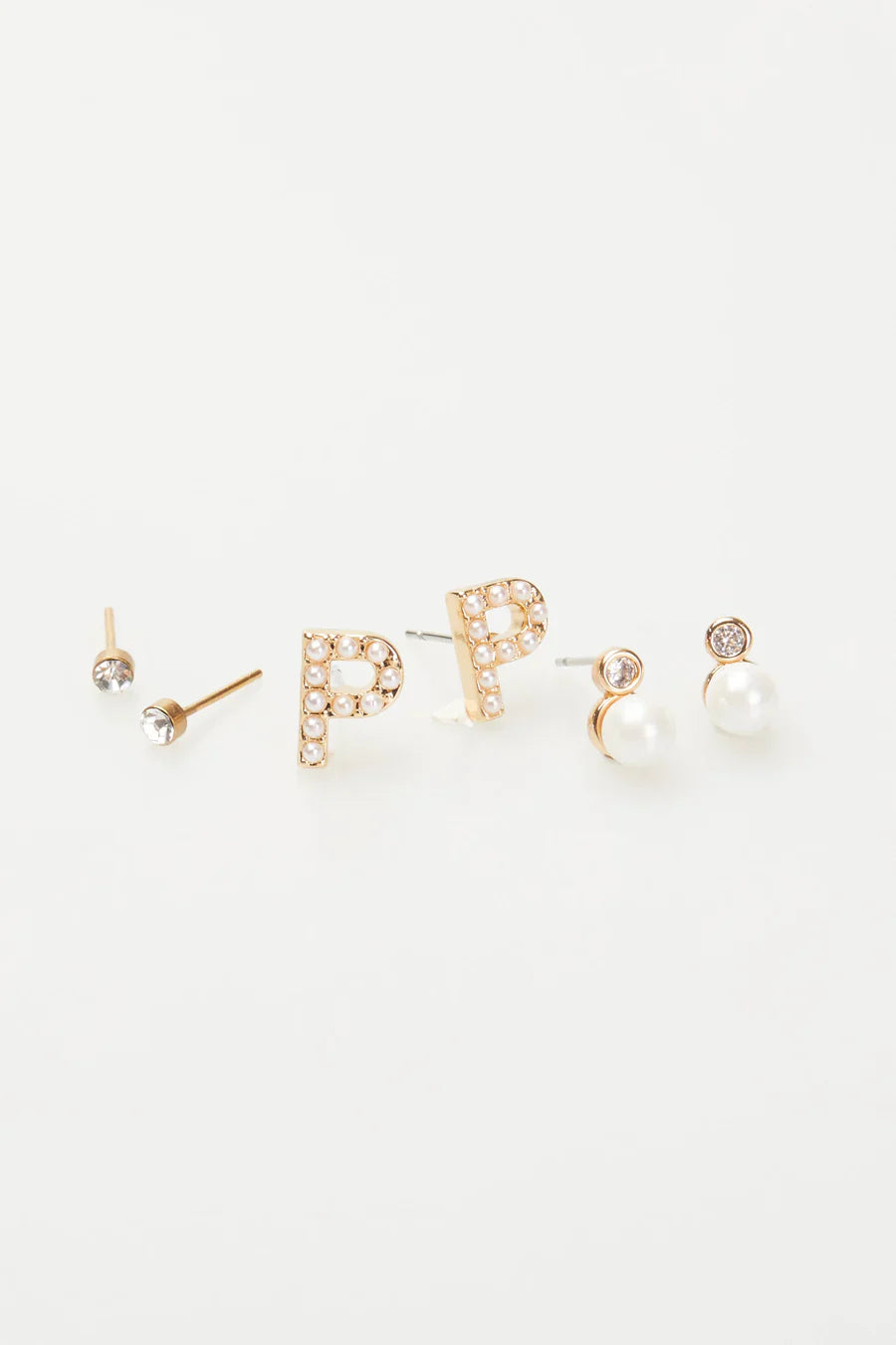 VIOLET & BROOKS: Mini Pearlie Initial Earrings Set