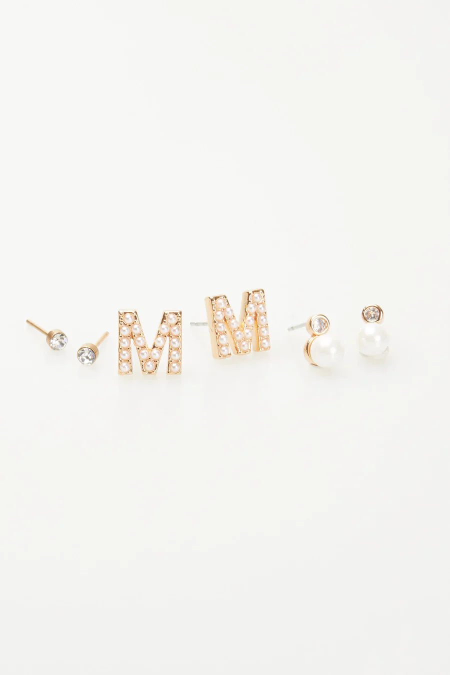 VIOLET & BROOKS: Mini Pearlie Initial Earrings Set